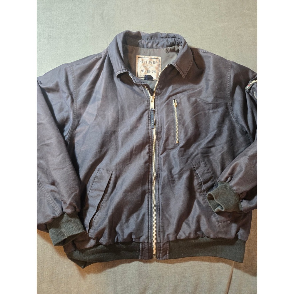Vintage Tommy Hilfiger Jacket Mens Large Naval Issue Bombe Blue 90's Military